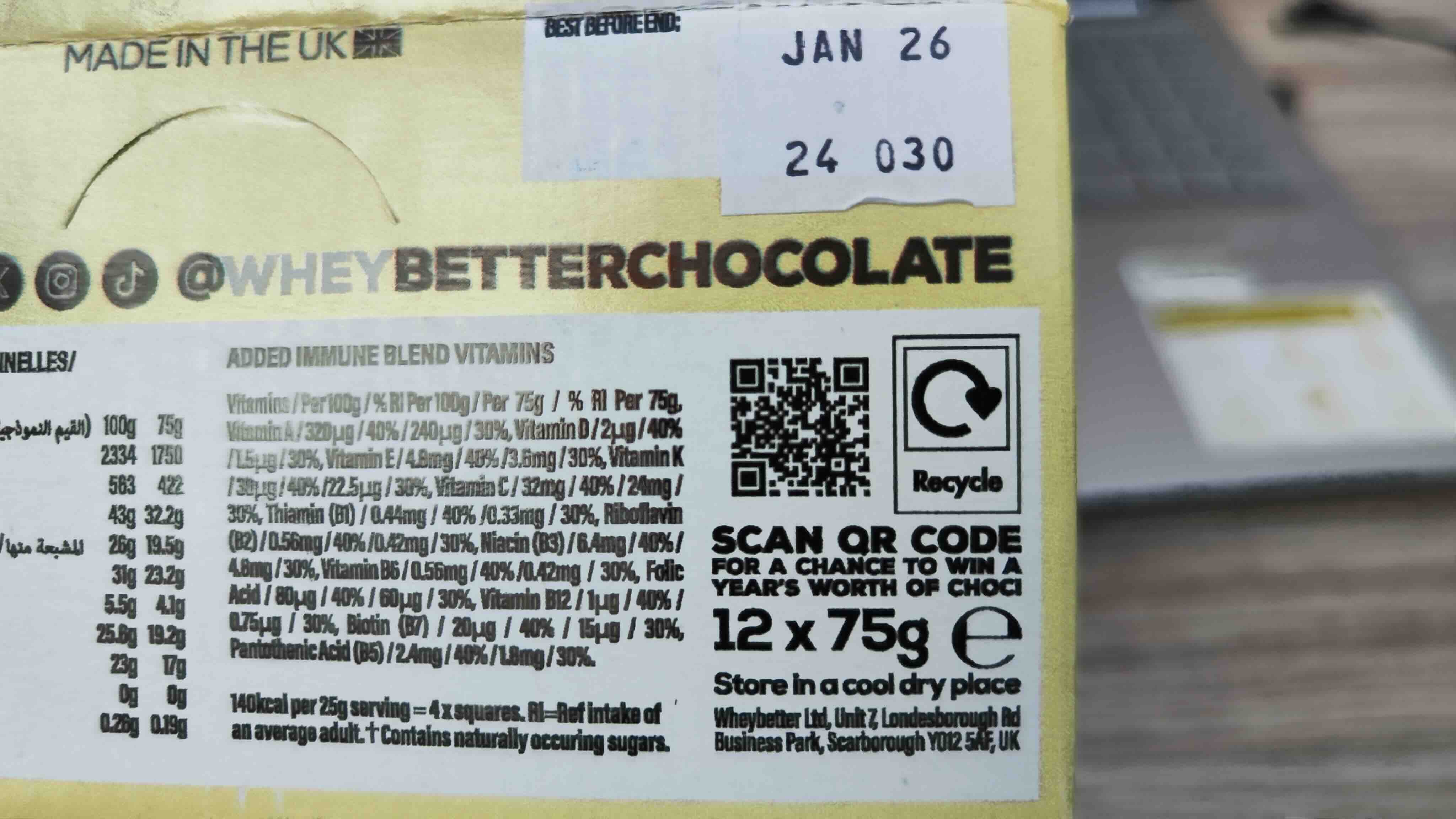 WheyBetter chocolate bar packaging contains new QR codes powered by GS1 