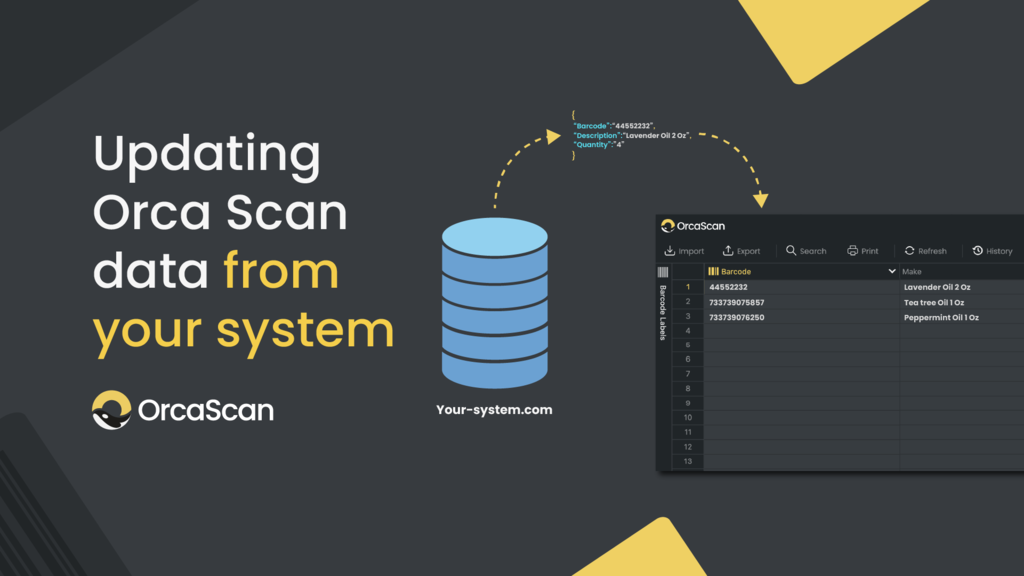 Updating Orca Scan data from your system