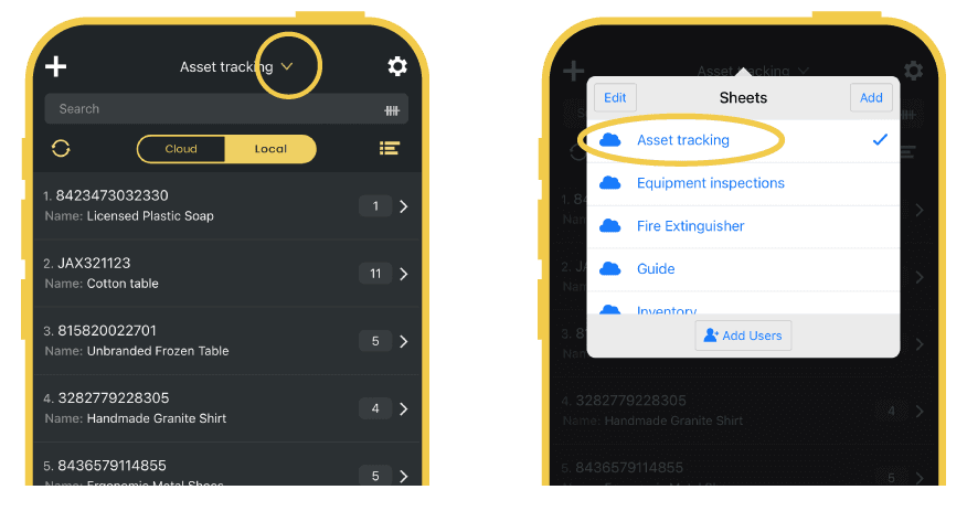 How to find the Orca sheets you have access to in the Orca mobile app
