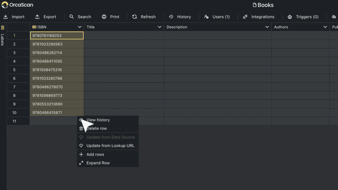 Animation showing bulk-lookup in the web-app