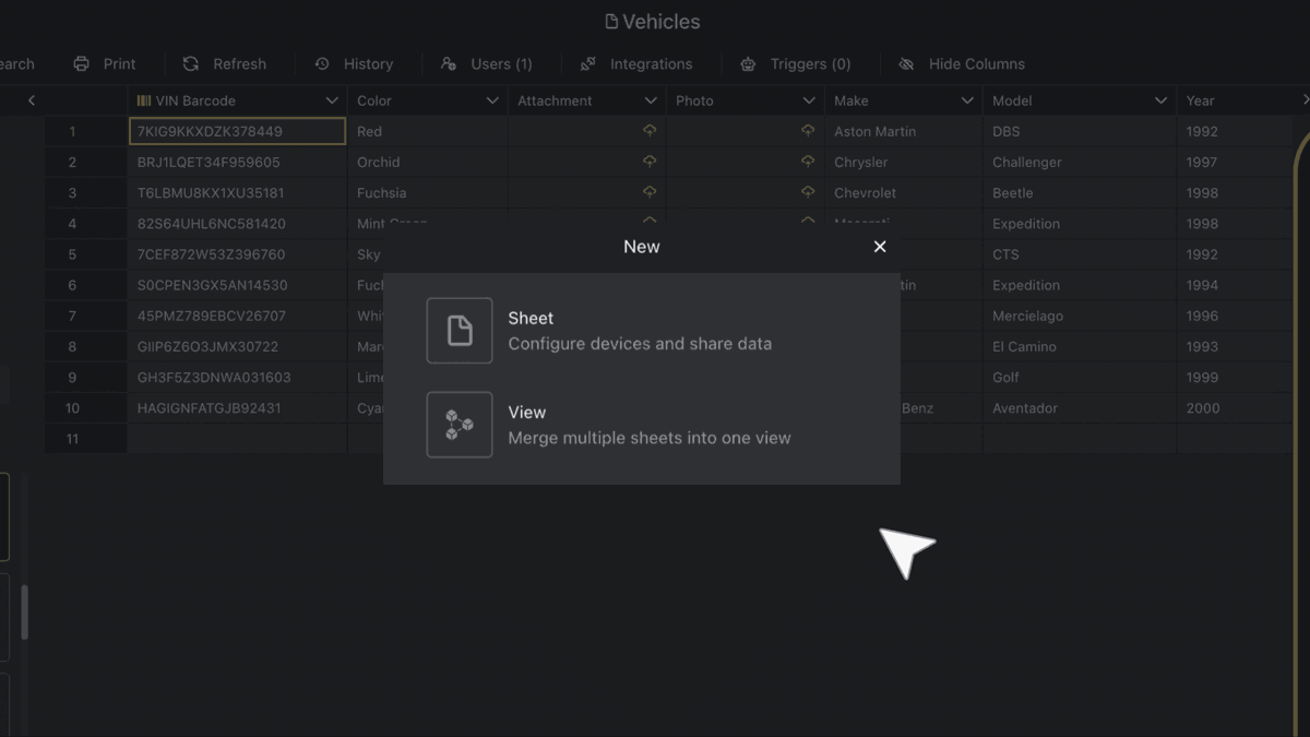 Animation showing how adding users to your sheet is now simpler than ever.