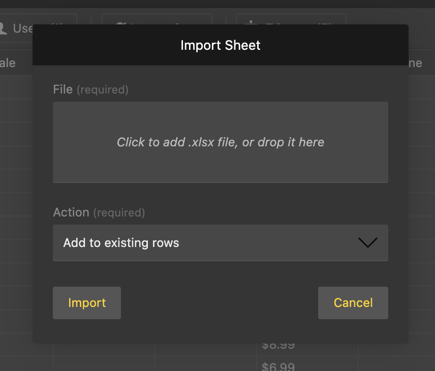 Import data and then choose to add to your sheet or replace your data 