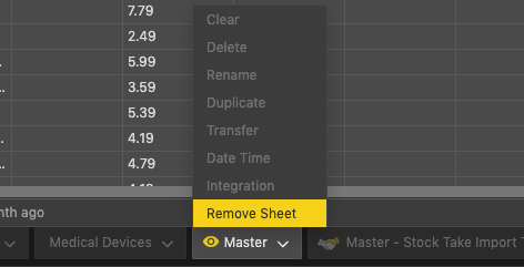 Right-click the sheet tab and click ‘Remove Sheet’