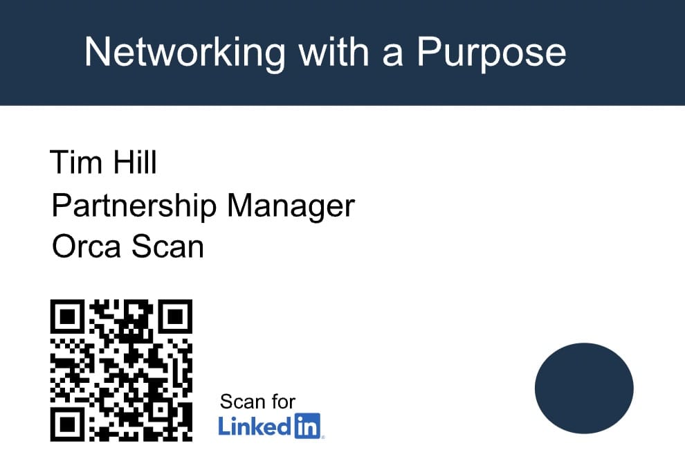 An example of the custom badges that were made for each attendee with a direct link to their LinkedIn