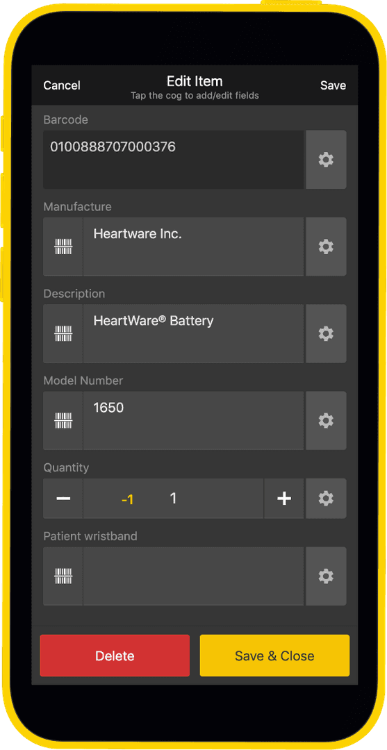 Assign the quantity of your items when you scan the barcode.