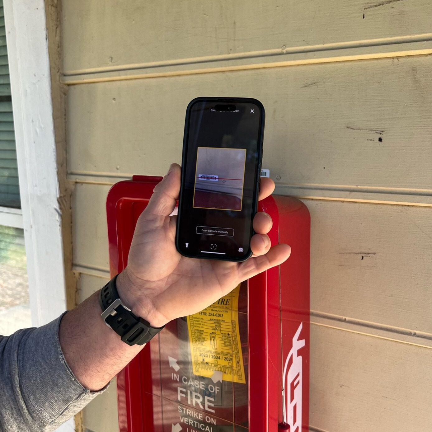 Easily use Orca Scan at a Fire Extinguisher Inspection facility to scan & record all items