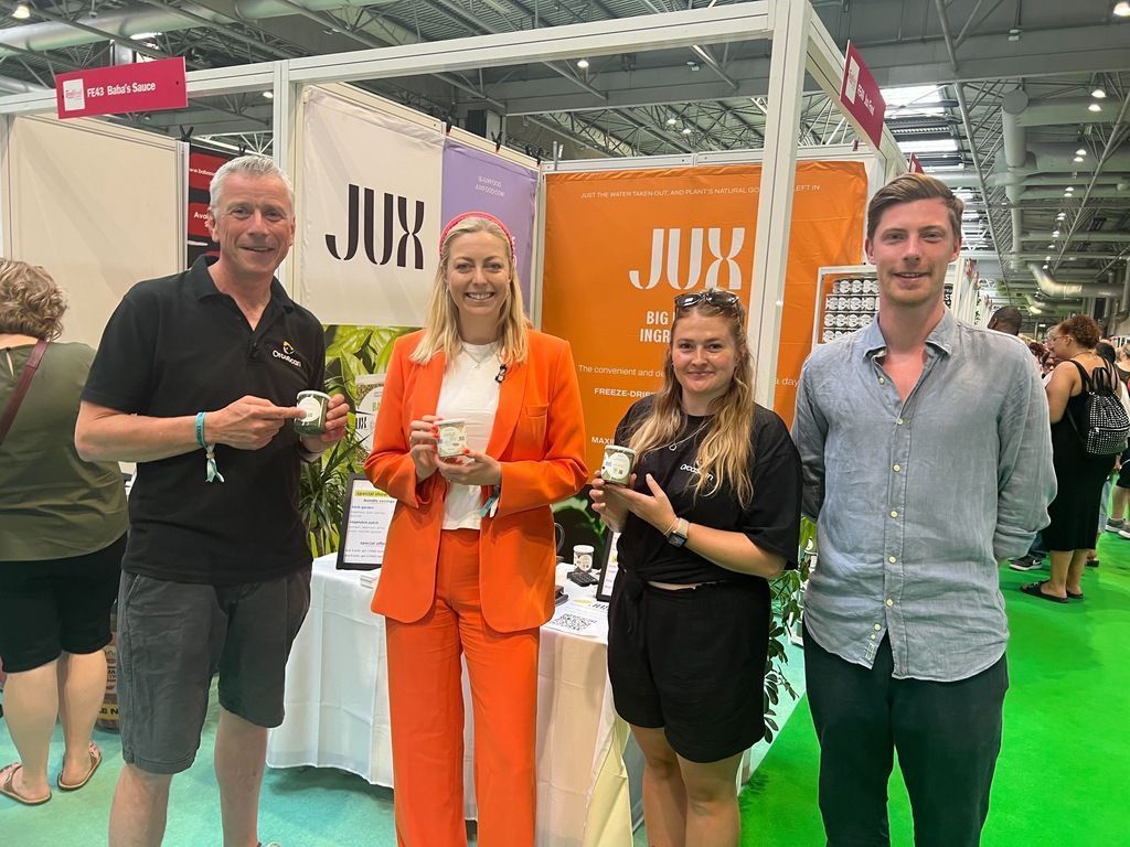 JUX Food team work with Orca Scan to implement Digital Link Solution & GS1-powered QR codes, showcasing at BBC Good Food Show 2023