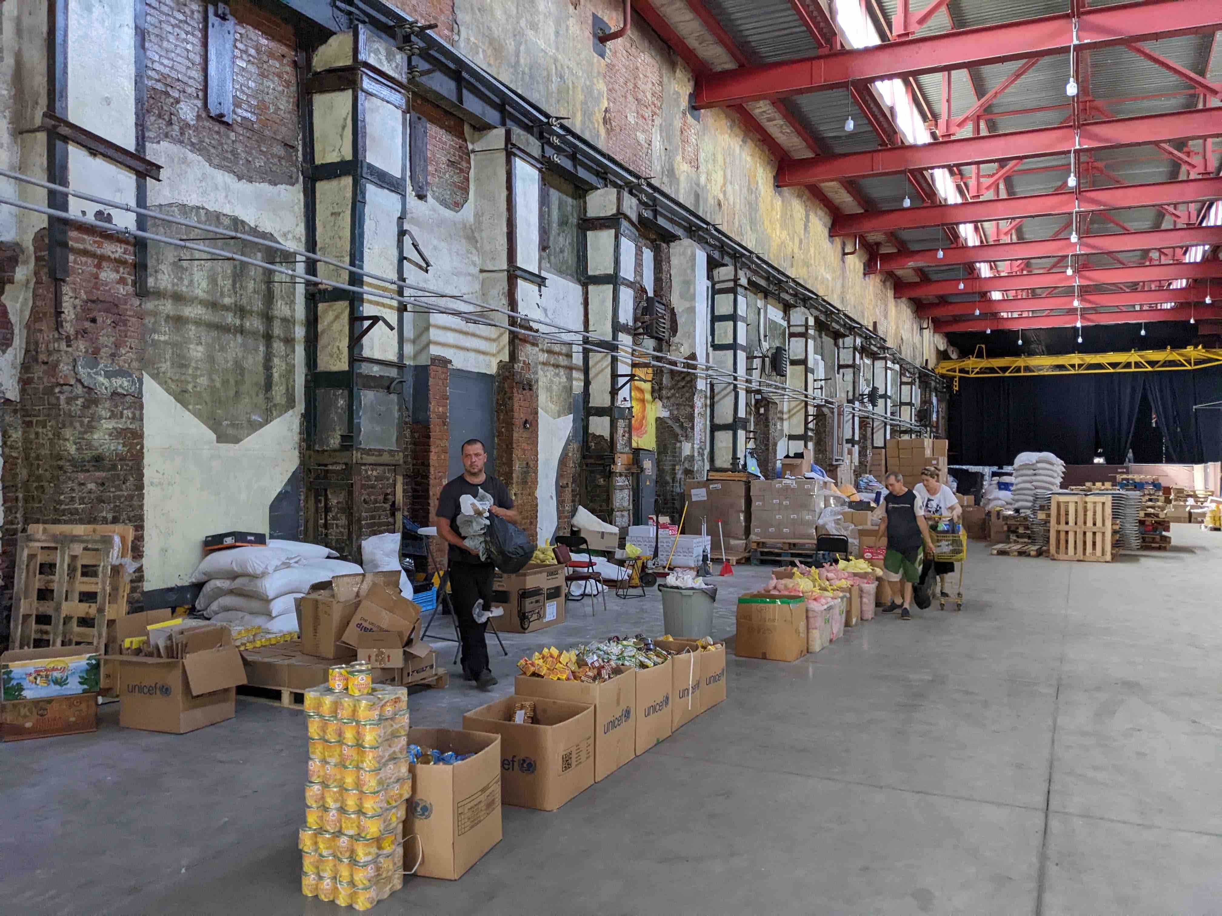 Organising donations in their Kharkiv depot. 