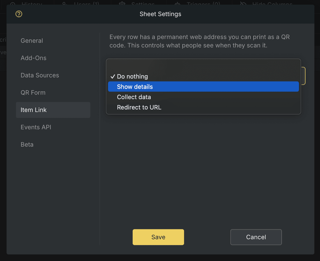 3.choose an item link mode