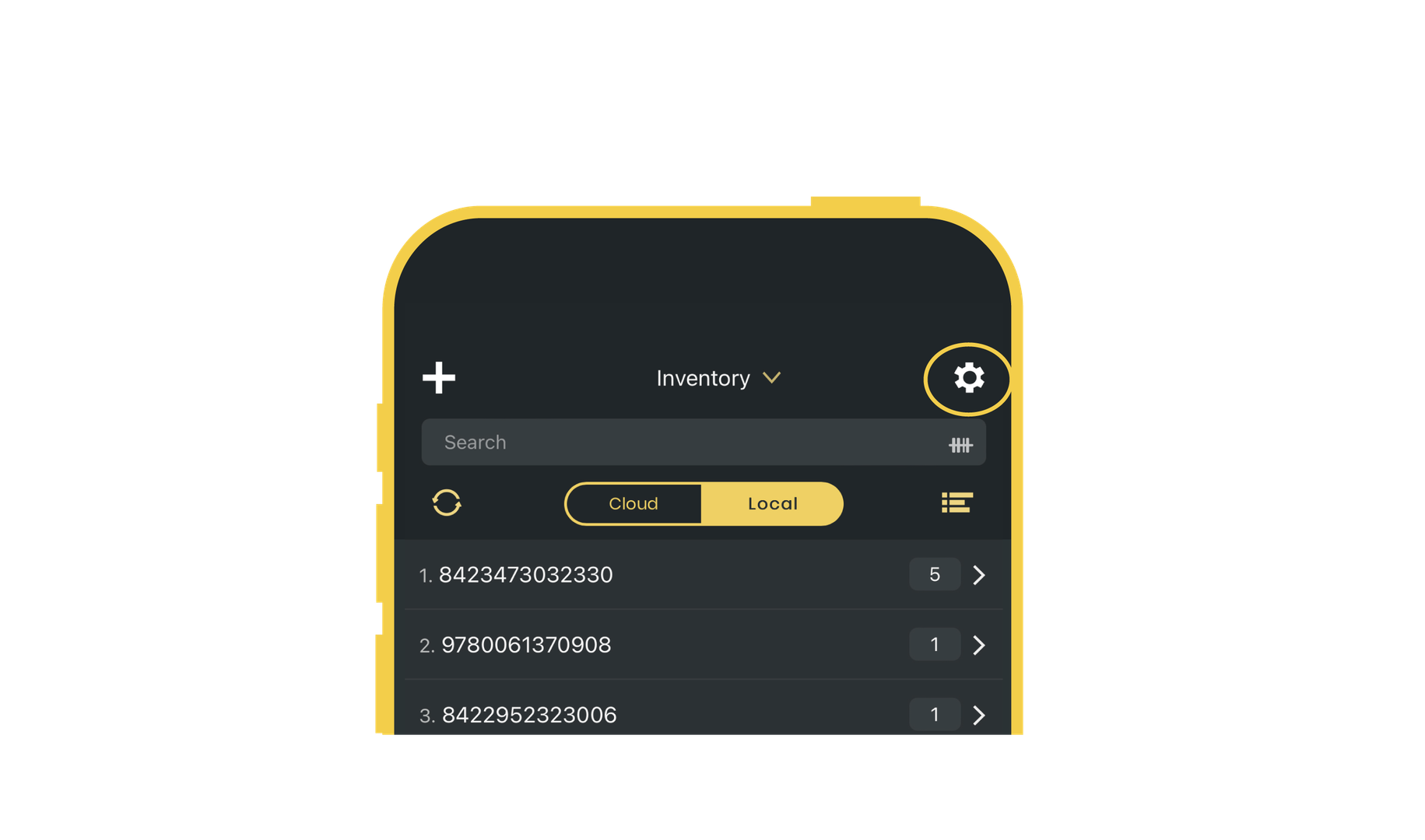 Access your settings by pressing the person icon in the top right of the app
