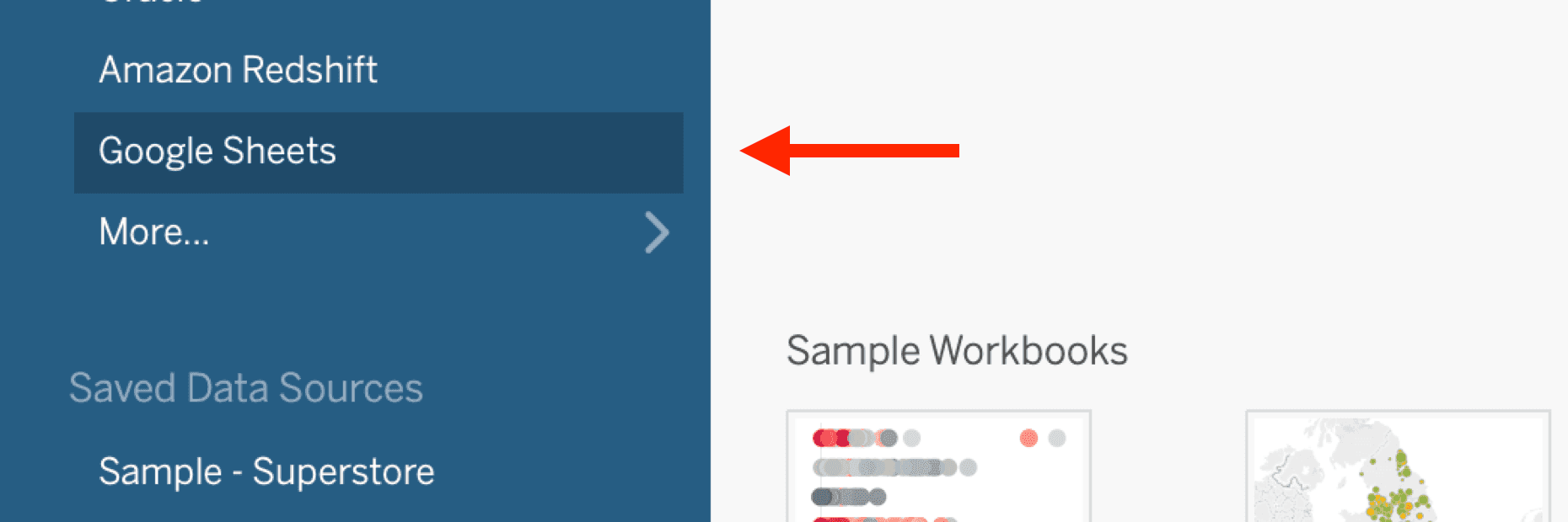 Add Google Sheets as a connector in Tableau Online