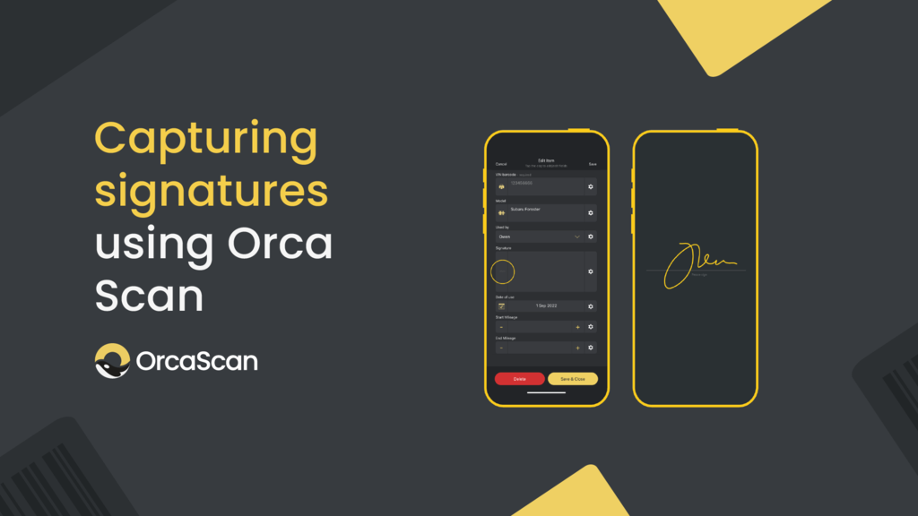 Capturing signatures using Orca Scan