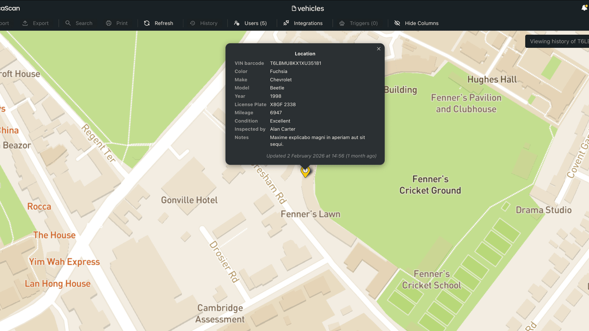 Click history to see an end-to-end view of an asset or inventory item