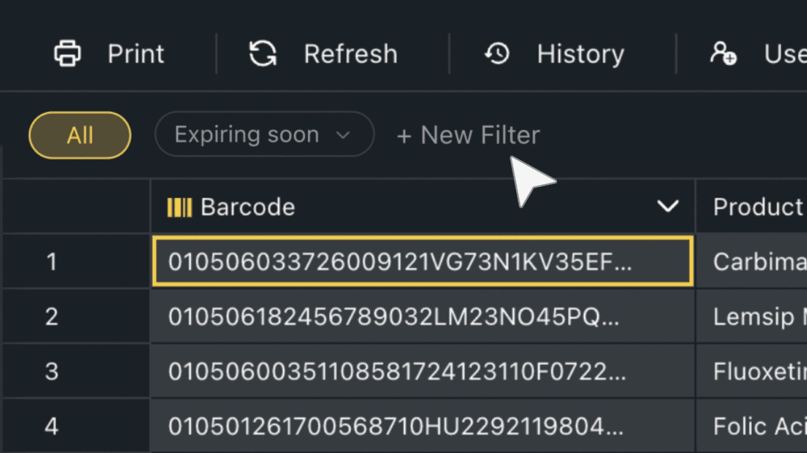 Click ‘New Filter’ to configure a filter for the data in your sheet