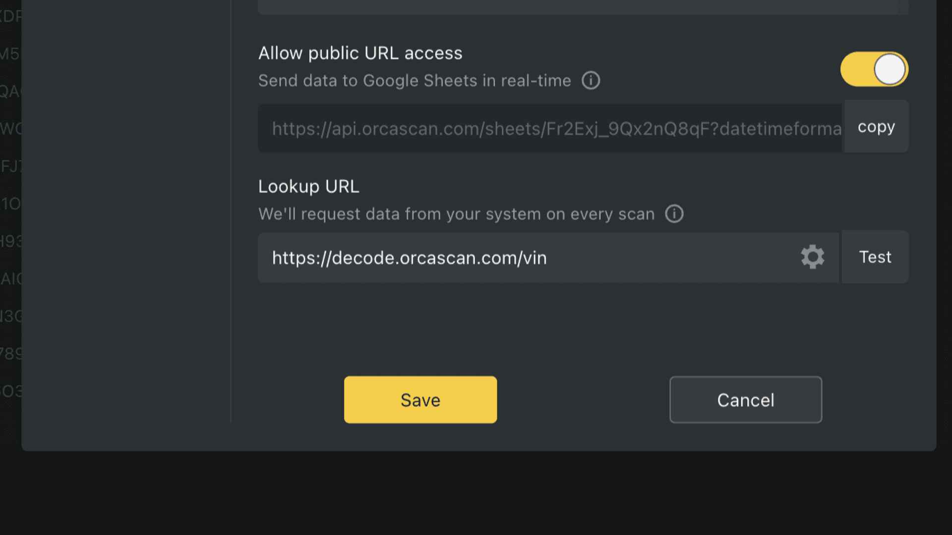 Click save to confirm the integration changes