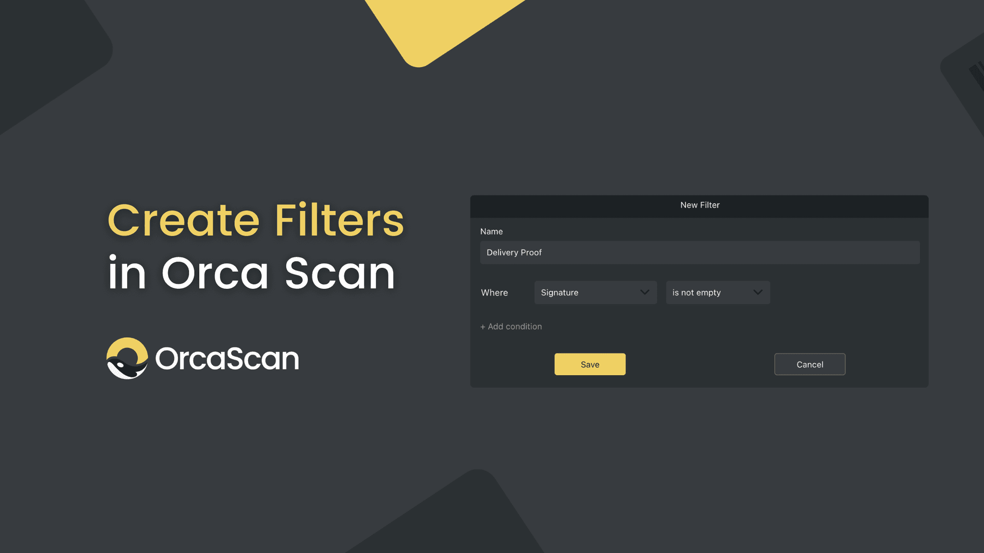 How to create a filter in your Orca Scan sheet