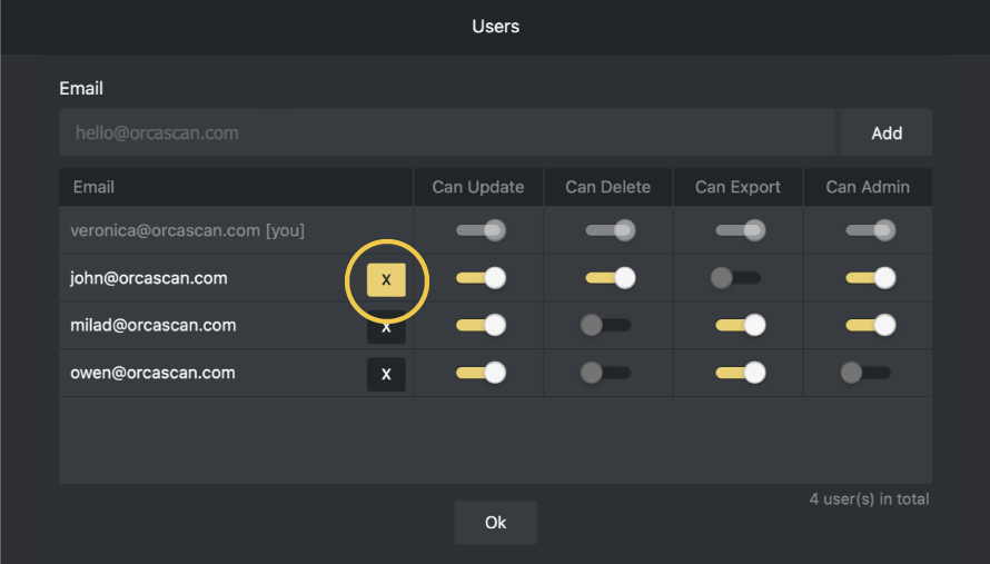 How to remove a user from a sheet