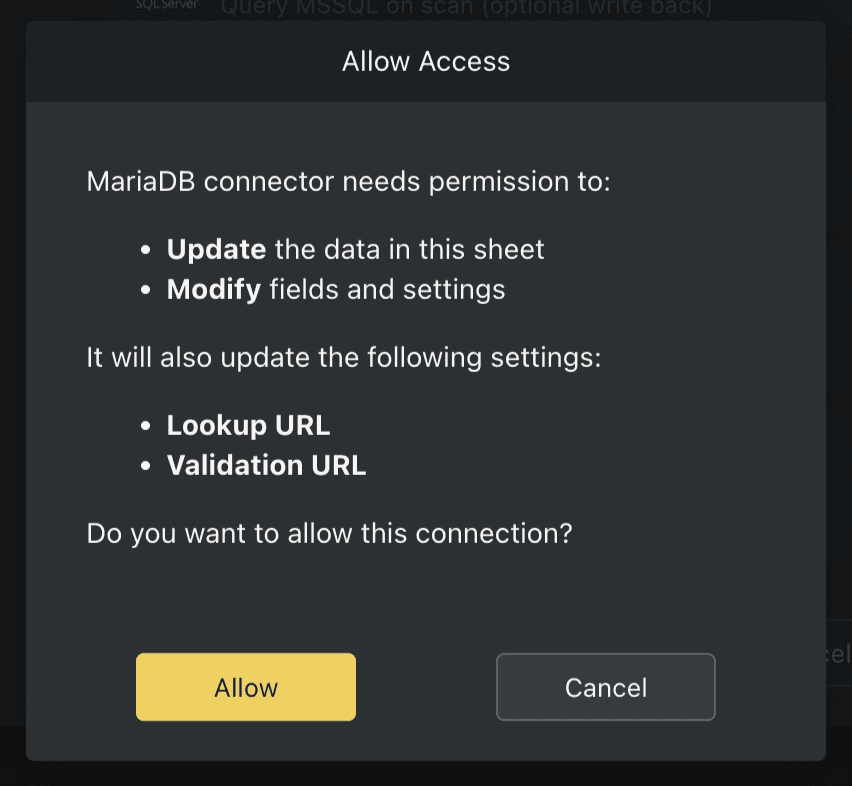 Mariadb connector permissions