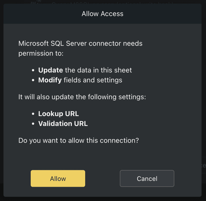 Mssql connector permissions