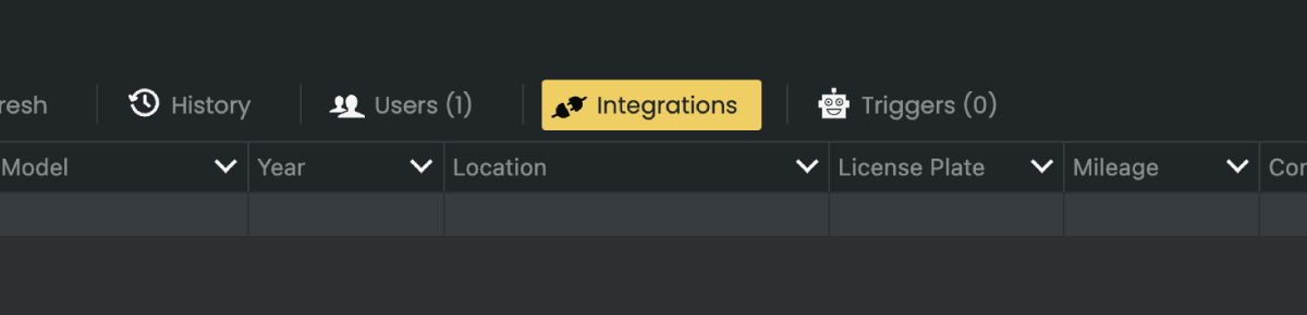 Once you have created a sheet, open the Integrations tab.