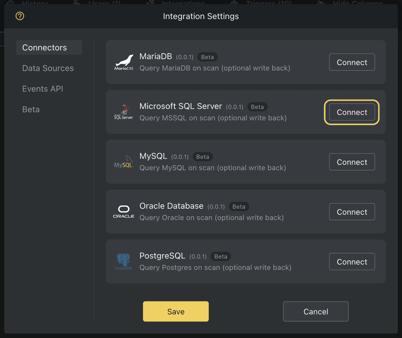 Orca scan sql connectors mssql
