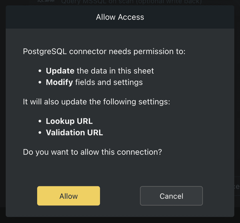 Postgres connector permissions