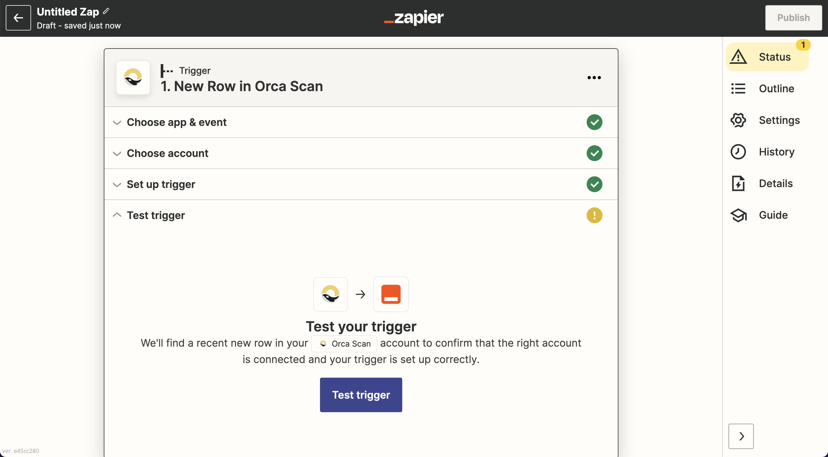 Test the trigger to finalise setting up the trigger.