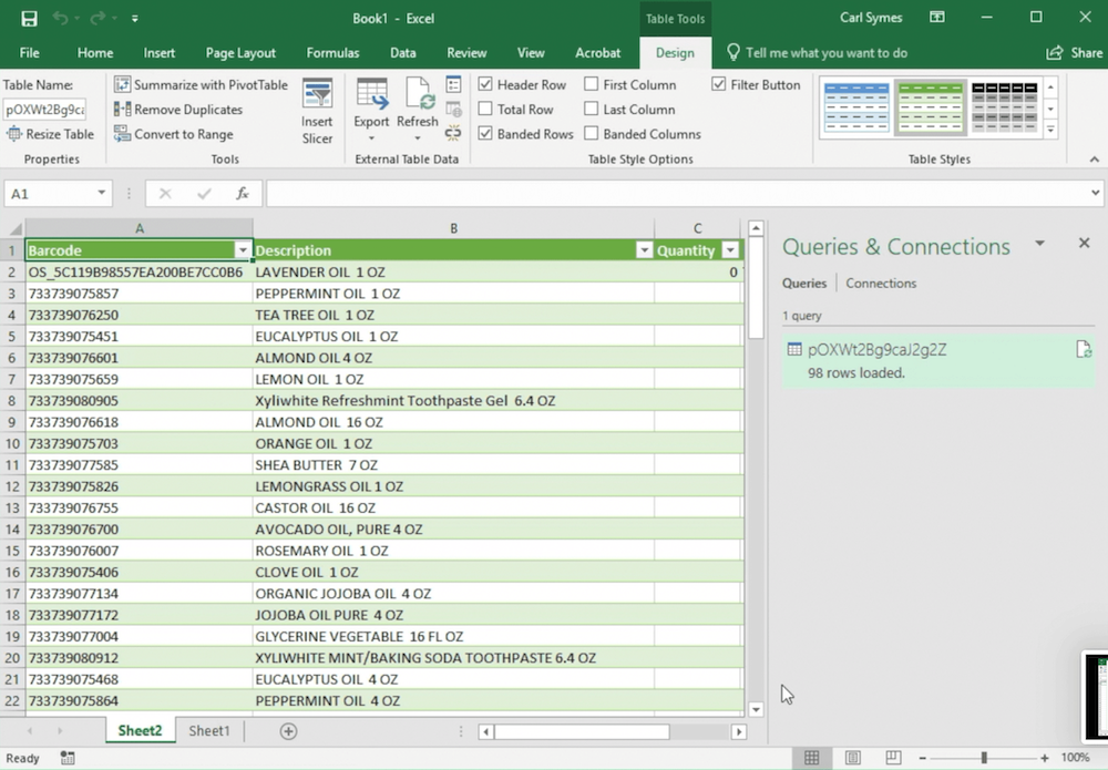 How to scan barcodes into Microsoft Excel