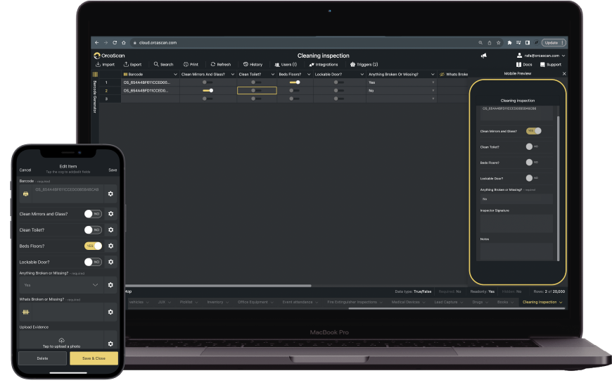 Preview of Orca Scans cleaning inspection solution 