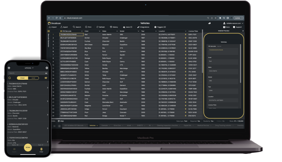 Preview of Orca Scans vehicle tracking solution