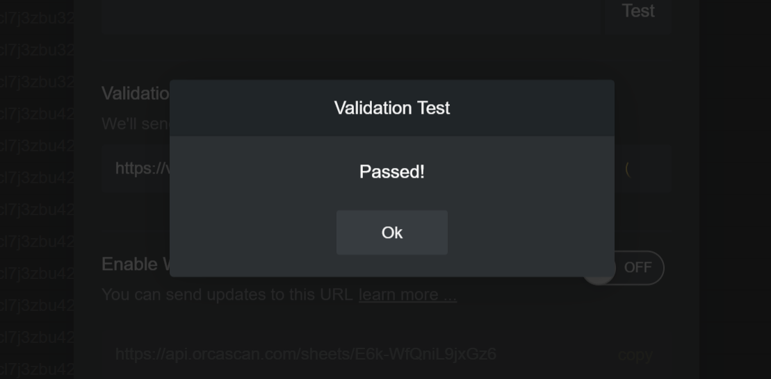 Test your validation, if it works then you'll receive a 'passed' message
